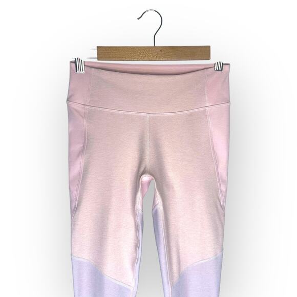 Outdoor Voices 7/8 Tri-Tone Warmup Leggings Textured Compression S Pink Lavender - Picture 4 of 8